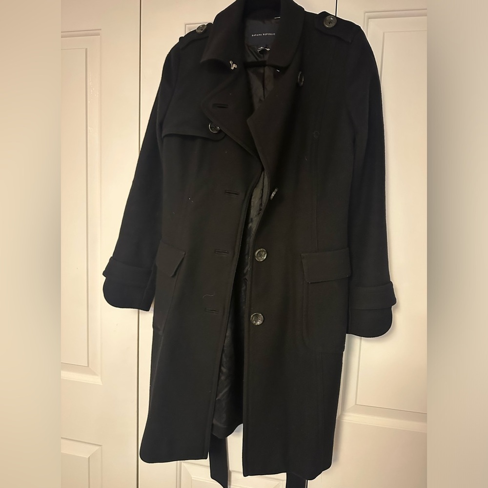 Banana republic coat black size M GUC